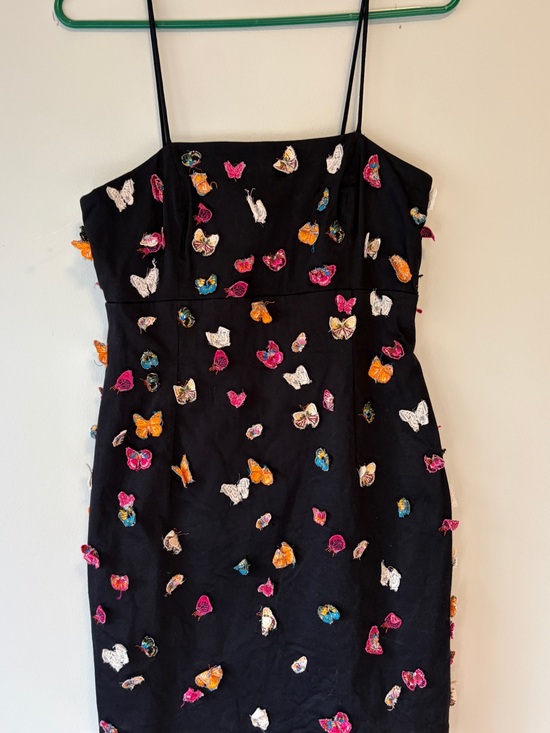 Anthropologie Dresses & Skirts - Maeve Anthropologie Black 3D Butterfly Embroidered Mini Dress Size 8